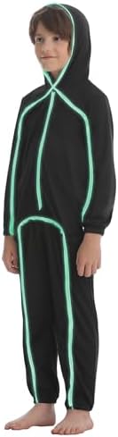 Vanderdyken Stick Figure Costume Kids Light up Stickman Costume Glow in the Dark Halloween Outfit for Boys and Girls