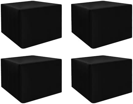Black Squre Fitted Tablecloth for Card Table Craft Shows 4-Pack 34x34 inch