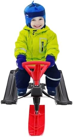 Snow Sled for Kids Steering Wheel Brakes 220lb Capacity 3-15 Years