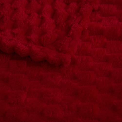 Red Throw Blanket 50"×70" inches Gifts for Mom Fuzzy 3D Jacquard Decorative