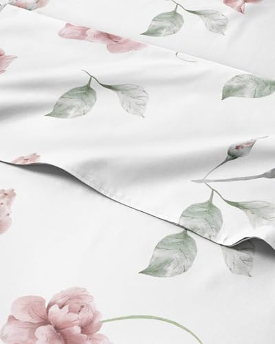 Twin XL 3 Piece Floral Sheet Set - Soft, Breathable & Cooling - Rosebud
