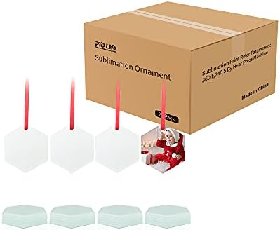 PYD Life 24 PCS Sublimation Blanks Ornament Glass Frosted 3" Hexagon