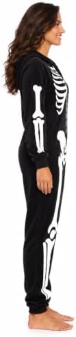 Just Love Women's Adult Onesie Skeleton Halloween Costume with Hood