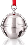 Personalized 2026 Silver Sleigh Bell Christmas Ornament