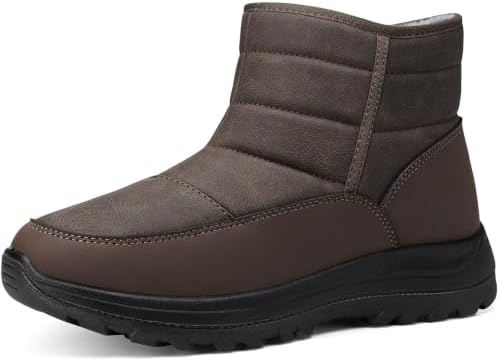 SHIBEVER Women Winter Snow Boots: Waterproof Slip on Fur Warm Ankle Boot