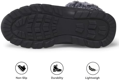 ANJOUFEMME Womens Winter Snow Hiking Boots Fur Lined Lightweight Warm Shoes