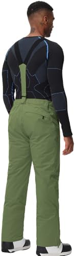 Men's Insulated Snow Pants Waterproof Ski Pant for Winter Hiking Bottom Leg Zipper Outdoor Pants Zipper Pockets