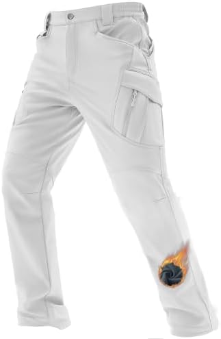 TACVASEN Men's Winter Snow Ski Pants Fleece Lined Waterproof Work Tactical