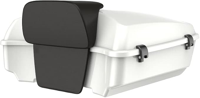 Advanblack Road Glide Tour Trunk Pack Stone Washed White Pearl Chopped Tour Trunk Pack Backrest Pad for '97-'25 Harley Touring Road King Street Glide Electra Glide CVO models