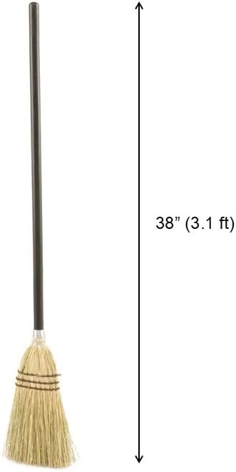 Rubbermaid Commercial Products Lobby Straw/Corn Broom Brown 38-Inch Indoor/Outdoor Broom for Courtyard/Garage/Lobby/Mall/Office
