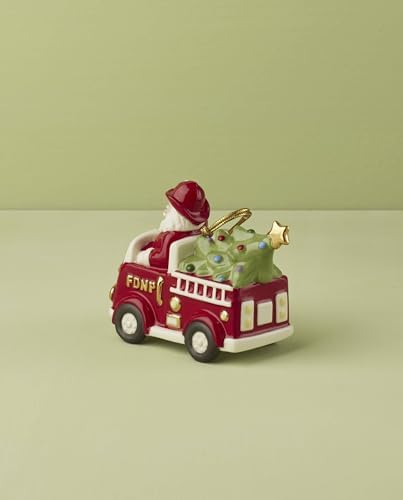 Lenox Santa in Fire Truck Christmas Hanging Ornament
