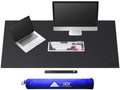 Cacoy 51" x 24" Leather Desk Mat Protector, Waterproof Desk Blotters, Black