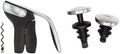 OXO SteeL Vertical Lever Corkscrew with Removable Foil Cutter,Black/Silver,2.1 & SteeL Expanding Leakproof Wine Stopper, (2 Pack)
