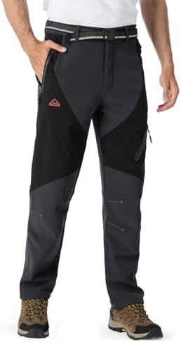 YSENTO Men's Snow Pants Fleece Lined Hiking Ski Winter Insulated Utility Work