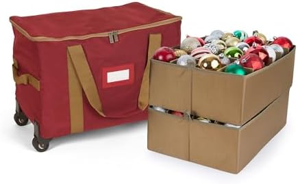Covermates Rolling Adjustable Ornament Storage Bag, 19.25"W x 13"D x 12.5"H