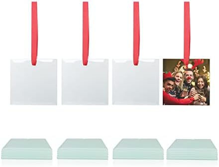 PYD Life 24 PCS Sublimation Blanks Ornament Glass Frosted 3" Square