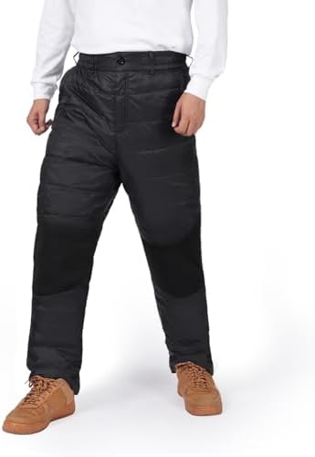Men's Winter Warm Puffer Pants Windproof Loose Utility Insulated Snow Ski Trousers for Outdoor Activities