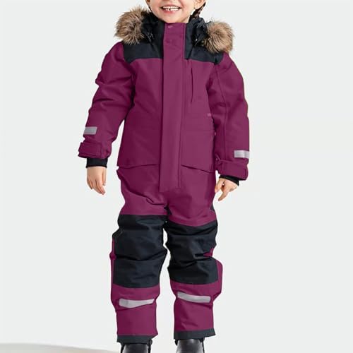 YRAETENM Snow Suit for Kids Boys Girls One Piece Snowsuit Girls and Boys Waterproof Insulated Winter Jumpsuit Coveralls