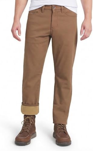 Weatherproof Vintage Fleece Lined Pants Men's - Regular Fit | Soft & Warm, Cold Weather Insulated Canvas Winter Pants for Men