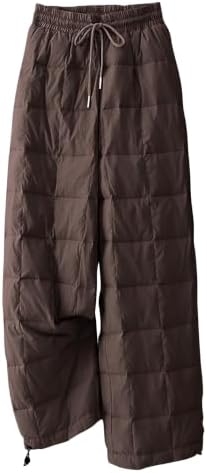 PEHMEA Womens Winter Snow Pants Windproof Warm Wide Leg Ski Casual Trousers