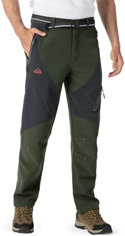 YSENTO Men's Snow Pants Fleece Lined Hiking Ski Winter Insulated Utility Work