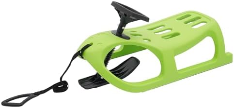 Snow Sled for Kids with Steering Wheel, Plastic Winter Sled with Pull Rope