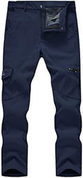 TBMPOY Men's Snow Ski Fleece Lined Hiking Pants Waterproof Winter Snowboard Warm Outdoor Insulated Pants Windproof
