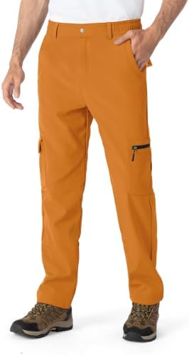 TBMPOY Men's Snow Ski Fleece Lined Hiking Pants Waterproof Winter Snowboard Warm Outdoor Insulated Pants Windproof