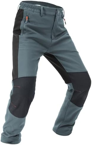 Boys Snow Pants Kids Fleece Lined Thermal Winter Hiking Pants Waterproof Softshell Elastic Waist Outdoor Cold Weather