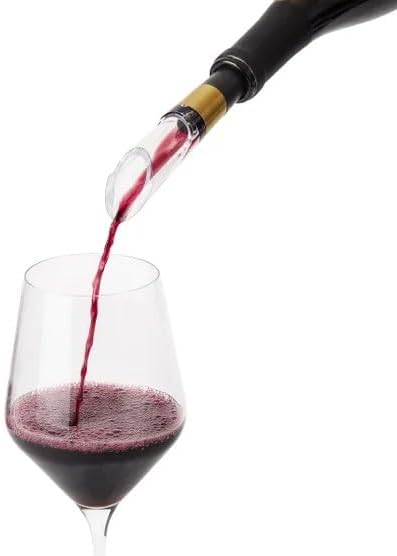 RBT 5-Piece Electric Wine Set with Automatic Corkscrew, Aerator, Foil Cutter, Vacuum Preserver, Charging Base, Black and Gold