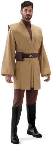Spooktacular Creations Halloween Mens Tunic Hooded Cloak, Knight Costume Men, Tunic Hooded Robe with Pants for Halloween