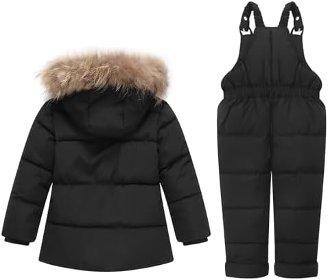 Toddler Snowsuit Girl Baby Winter Coat Bib Boy Snow Pants and Jackets