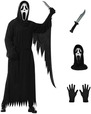 Scream Costume for Kids with Mask, Props Knife And Gloves