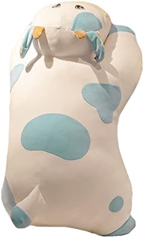 ELAINREN Blue Cow Stuffed Body Pillow Soft Cattle Plushie Toy Gifts/25.6''