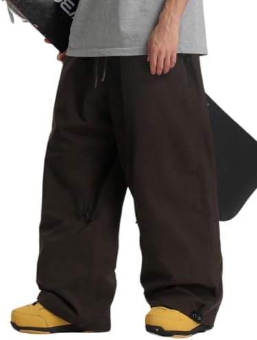 GSOU SNOW Mens Womens Snow Pants Baggy Snowboard Ski Pants 15K Waterproof