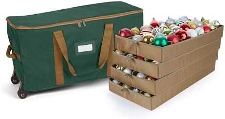 Covermates Rolling Adjustable Ornament Storage Bag, 25.5"W x 13"D x 12.5"H