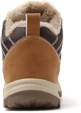TSIODFO Men's Waterproof Snow Boots Leather Hiking Boot