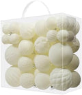 52pcs Velvet Christmas Ball Ornaments, Flocked Shatterproof Christmas Tree Decorations Hanging Xmas Decorative Ornaments Set for Home Party Holiday Decor(Cream)