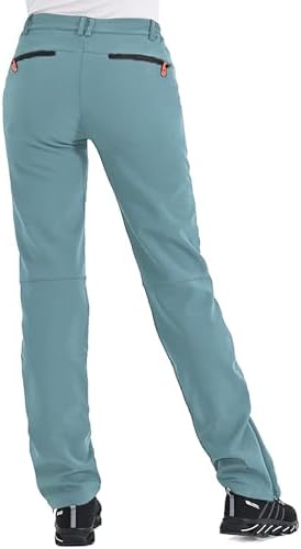 Postropaky Womens Outdoor Snow Ski Pants Waterproof Hiking Insulated Softshell Pants Snowboard Zipper Bottom Leg