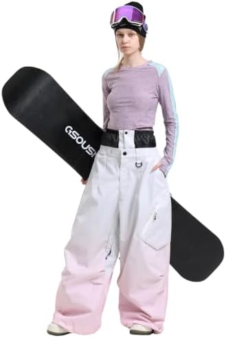GSOU SNOW Womens Mens Snowboard Pants Baggy Snow Ski Pants for Snowsports
