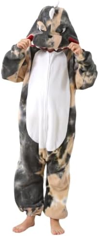 Animal Onesie Pajamas for Kids, Soft Flannel Halloween Cosplay Costume for Boys Girls