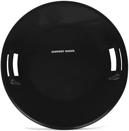 Slippery Racer Heavy-Duty Cold Resistant Downhill Pro Adults and Kids Plastic Outdoor Winter Saucer Disc Snow Sled with Handles