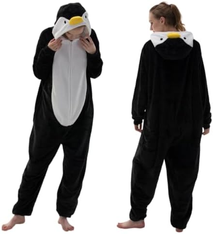 Snug Fit Unisex Adult Onesie Pajamas, Flannel Cosplay Animal One Piece Halloween Costume Sleepwear Homewear