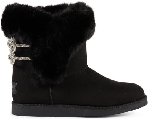 Juicy Couture Women's Slip On Winter Snow Boots Warm & Insulated Fur Lining Comfortable Fashion Booties