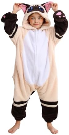 One Piece Pajamas Animal Kids Onesie, Animal Pajamas Halloween Cosplay Costume for Girls Boys