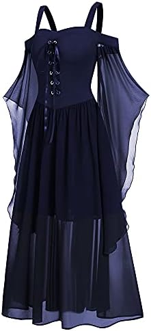 CHARMMA Women's Plus Size Butterfly Sleeve Gothic Halloween Dress