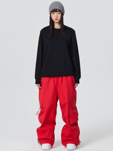 Mens Baggy Cargo Ski Pants Super Baggy Snowboard Snow Pant Women Insulated Loose Pant Sports Waterproof