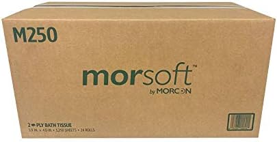 Morcon Paper M250 Mor-Soft Coreless Alternative Bath Tissue Septic-Safe, 2-Ply White, 1250/Rl 24/Ct