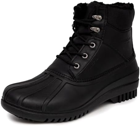 LONDON FOG Aspen Winter Boots for Men Waterproof Snow - Insulated Duck Mens Snow Boots or Rain Boots, Black Tan or Brown, Size 7 to 15 Medium and Extra Wide Widths