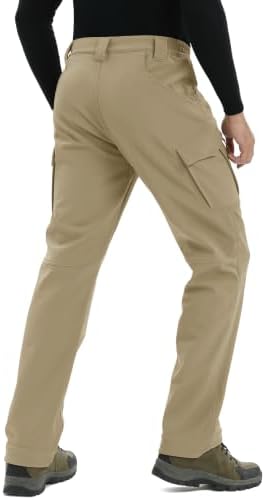 TACVASEN Men's Winter Snow Ski Pants Fleece Lined Waterproof Work Tactical